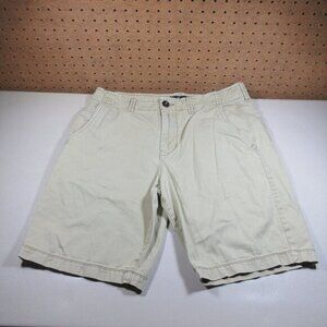 American Eagle mens solid khaki classic chino shorts 32 EUC